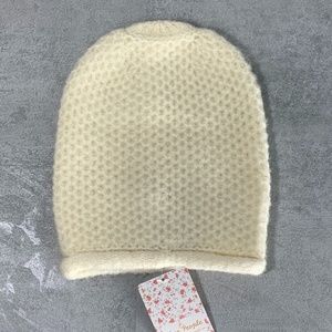 Free People Ivory Dreamland Knit Beanie O/S This